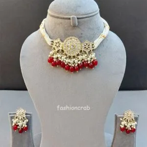 Rani Kundan Choker Set - Ruby