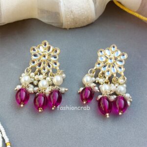 Rani Kundan Choker Set - Wine