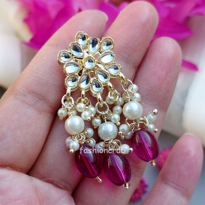 Rani Kundan Choker Set - Wine