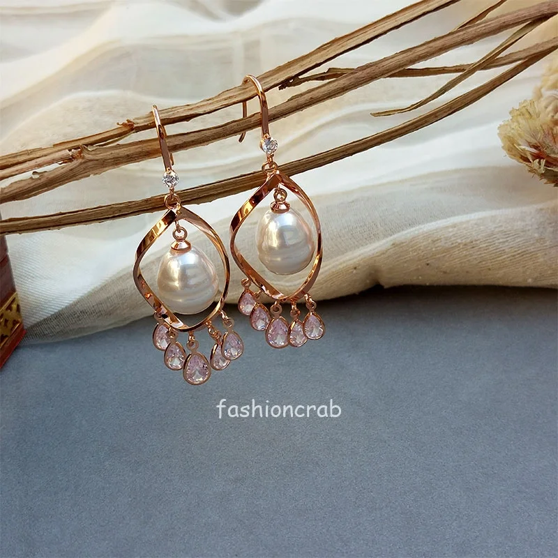 Rose Gold Pearl Drop Anti Tarnish Earring