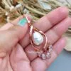 Rose Gold Pearl Drop Anti Tarnish Earring-02 Rose Gold Pearl Drop Anti Tarnish Earring