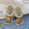Samantha Kundan Jewellery Set - Light Blue-03 Samantha Kundan Jewellery Set - Light Blue