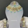 Samantha Kundan Jewellery Set - Light Blue-04 Samantha Kundan Jewellery Set - Light Blue