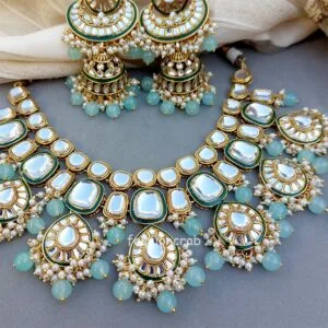 Sea Green Wedding Jewellery Set for Bride