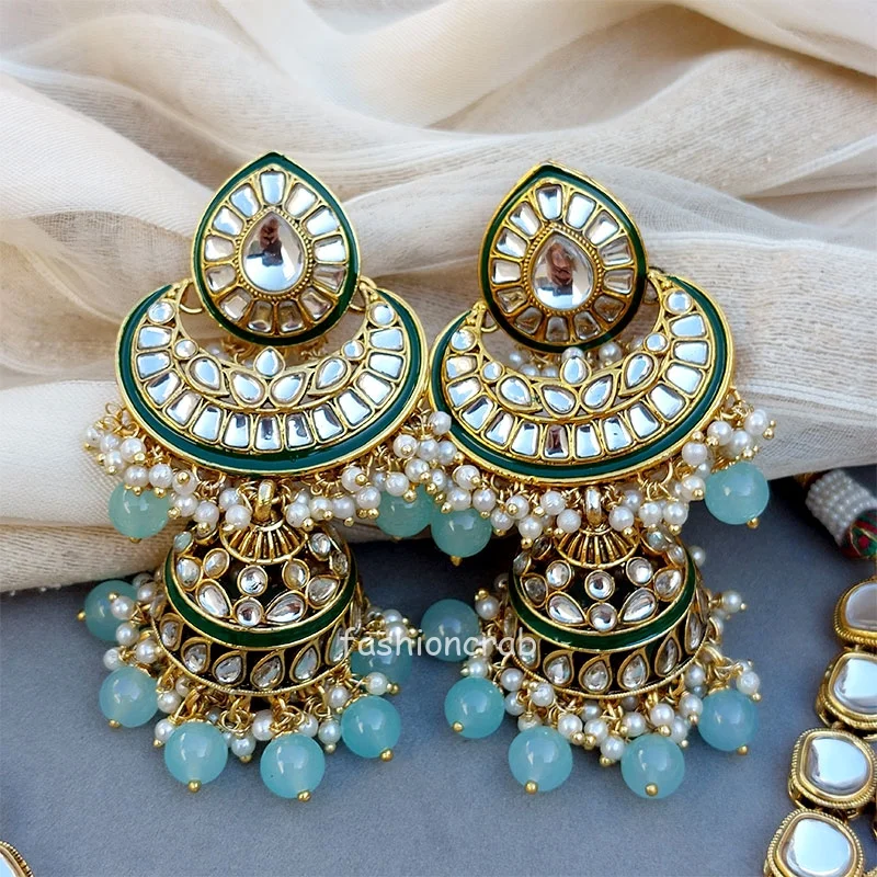 Sea Green Wedding Jewellery Set for Bride