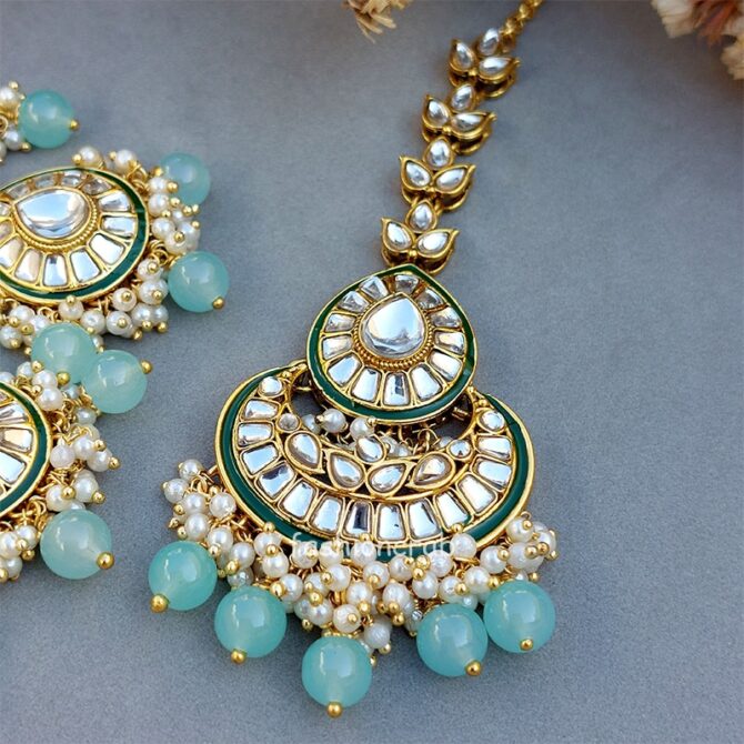Sea Green Wedding Jewellery Set for Bride