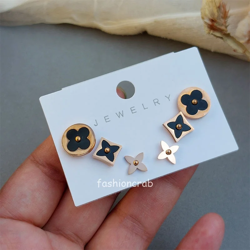 Set of 3 Anti Tarnish Earring- Rose Gold