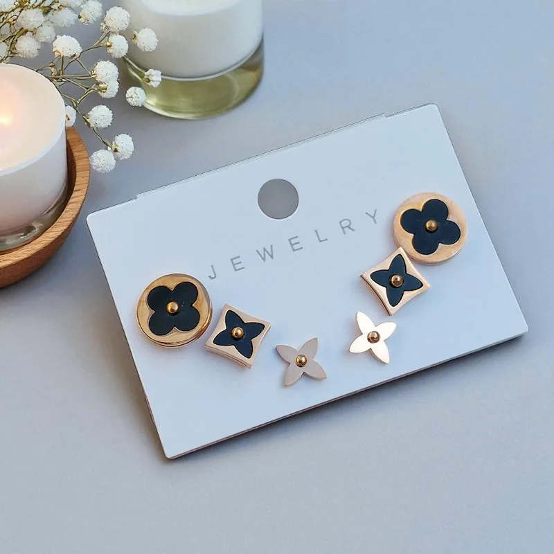 Set of 3 Anti Tarnish Earrings- Rose Gold - Image 5