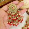 Shradda Maroon Chand bali Earring-02 Shradda Maroon Chand bali Earring