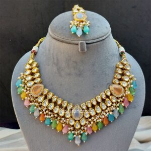 Shruti Kundan Jewellery Set for Wedding - Multicolor
