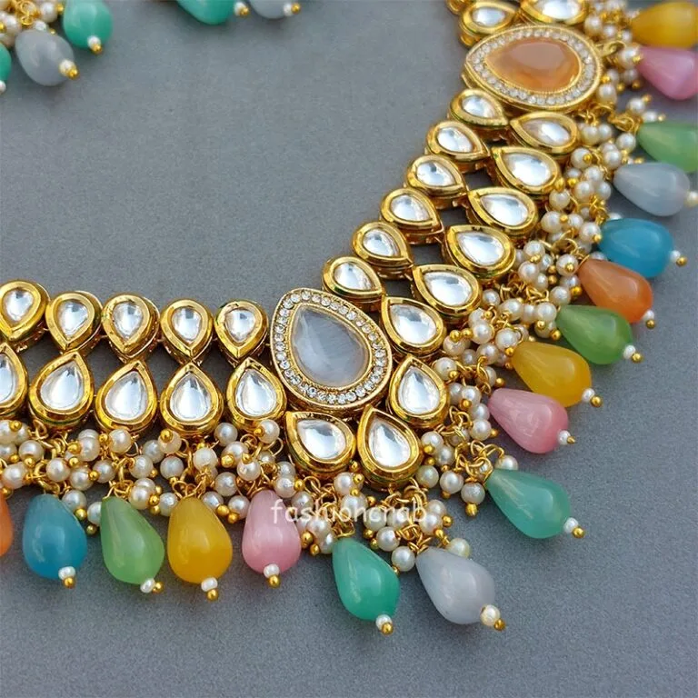 Shruti Kundan Jewellery Set for Wedding - Multicolor