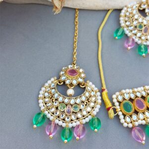 Yami Bridal Jewellery Set - Pink Green