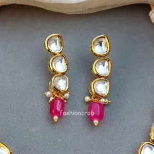 Aditi Kundan Set - Pink