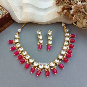 Aditi Kundan Set - Pink