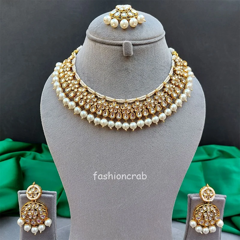 Anupama Kundan Necklace - White