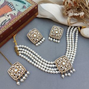 Asin Pearl Choker Set for Saree