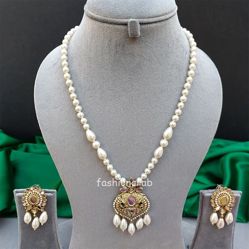 Ayesha Pearl Long Necklace