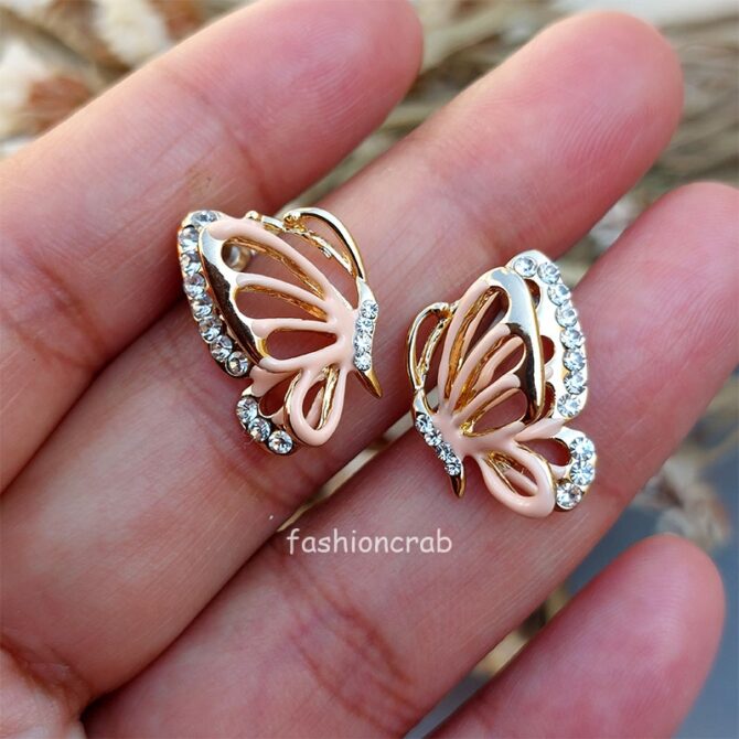 Butterfly Stud Earrings - Pink Butterfly Stud Earrings - Pink