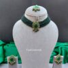 Dia Choker Necklace Set - Emerald Green