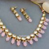 Esha Kundan Jewellery Set - Light Pink