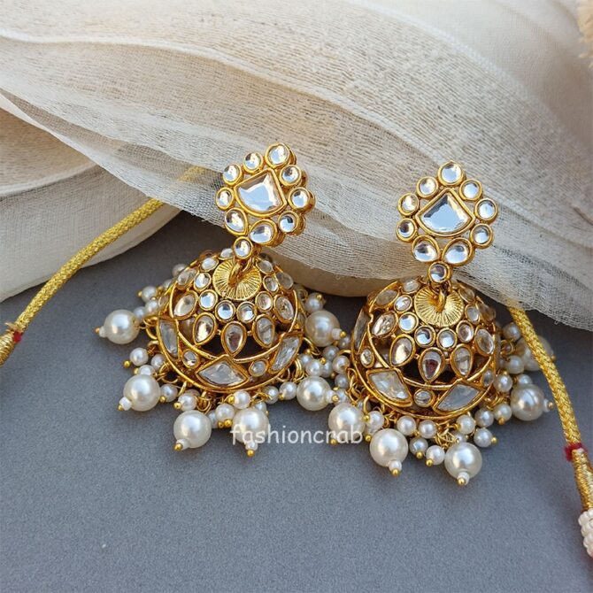 Jasmine Kundan Jewellery Set - White
