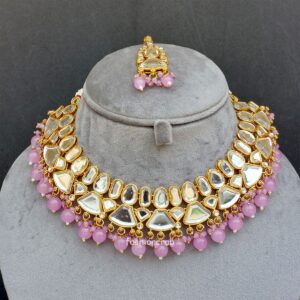 Karisma Big Kundan Set - Lavender