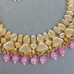 Karisma Big Kundan Set - Lavender
