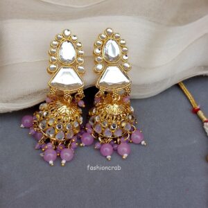 Karisma Big Kundan Set - Lavender