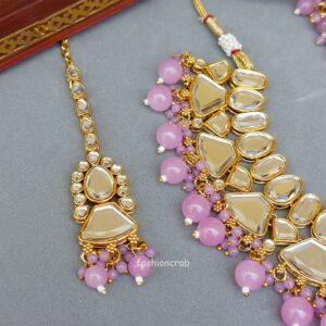 Karisma Big Kundan Set - Lavender