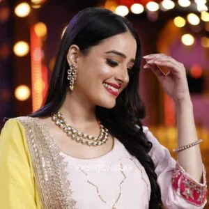 Kundan Double Line Necklace Set