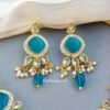 Mehreen Polki Set- Peacock Blue