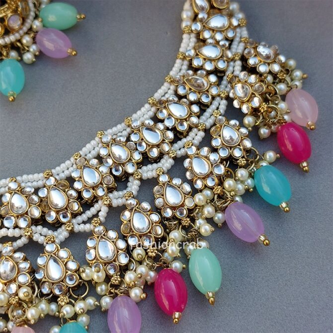 Multi Color Bridal Kundan Jewellery Set