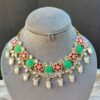 Necklace Set for Women - Green Pink-03 Necklace Set for Women - Green Pink