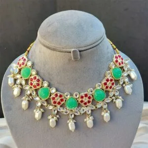 Necklace Set for Women - Green Pink