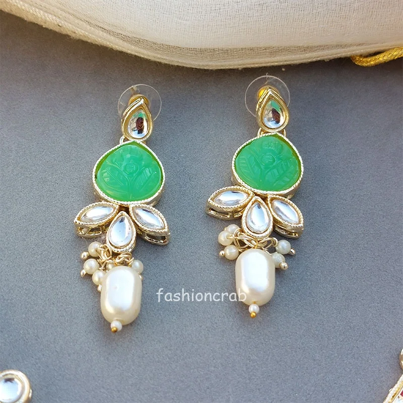 Necklace Set for Women - Green Pink