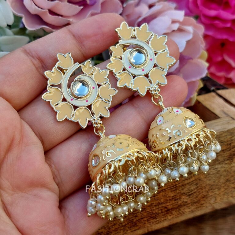 Pragya Jhumka Earrings – Peach