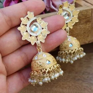 Pragya Jhumka Earrings – Peach