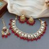 Rhea Kundan Jewellery Set - Dark Pink