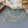 Sea Green Color Bridal Kundan Jewellery Set