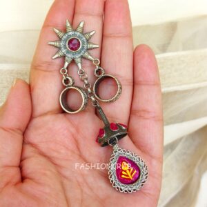 Amy Brass Earrings - Pink