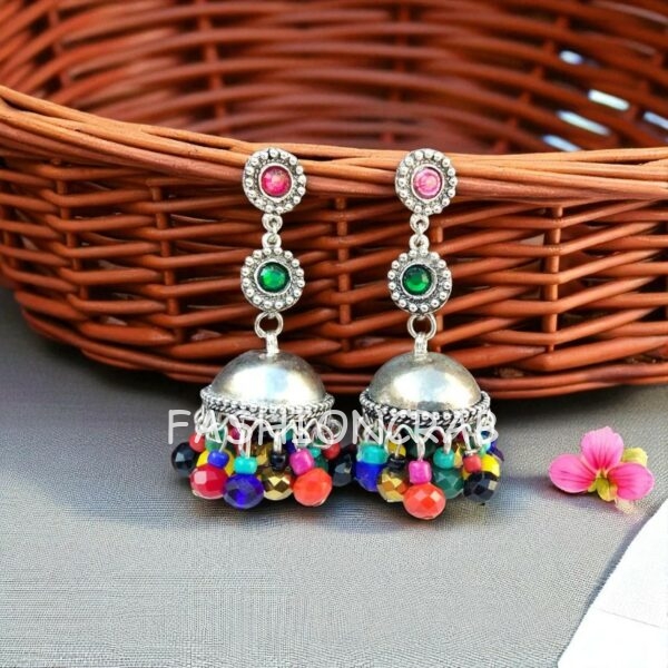 Avika Oxidised Jhumka Earring