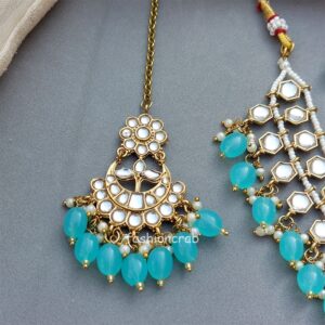 Blue Pearl Kundan Set for Anniversary Gift