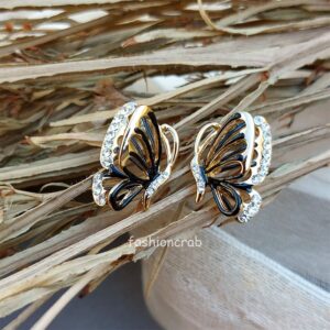 Butterfly Stud Earrings - Black