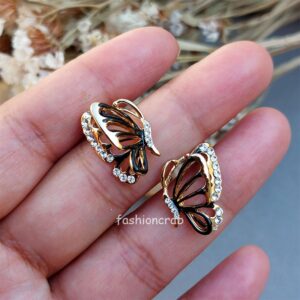 Butterfly Stud Earrings - Black