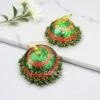 Green Meenakari Jhumka Earring