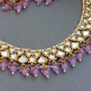 Jasmine Kundan Jewellery Set - Lavender