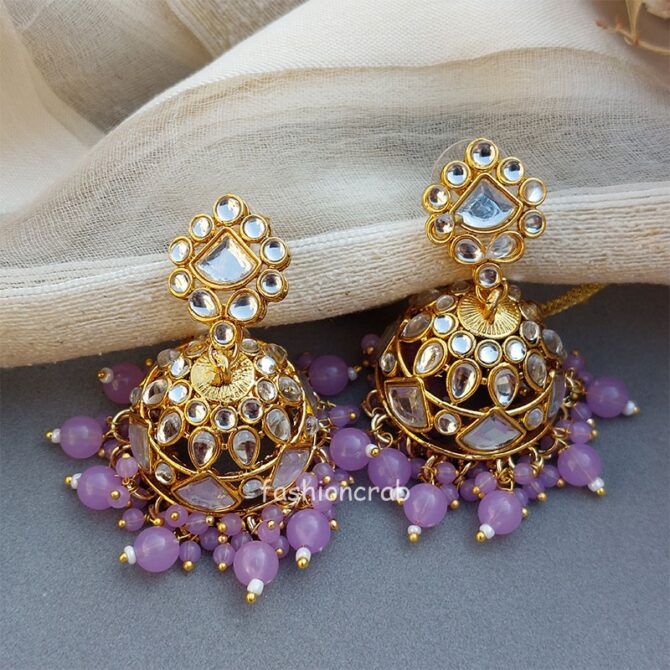 Jasmine Kundan Jewellery Set - Lavender