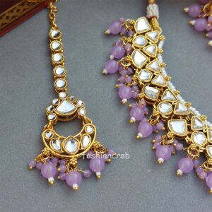 Jasmine Kundan Jewellery Set - Lavender