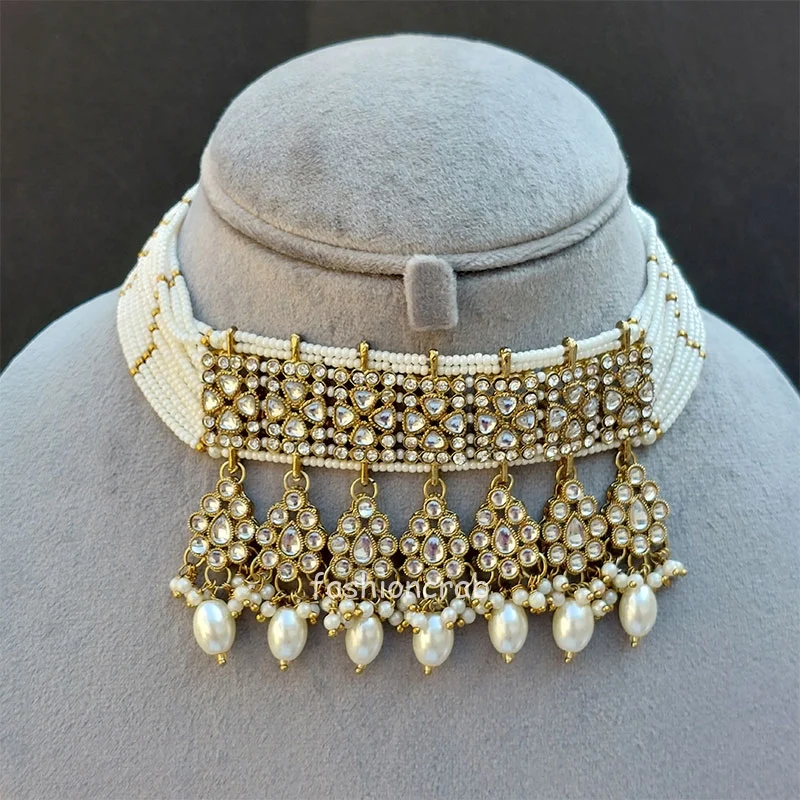 Kundan Bridal Jewellery for Bride - White