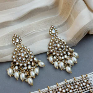 Kundan Bridal Jewellery for Bride - White